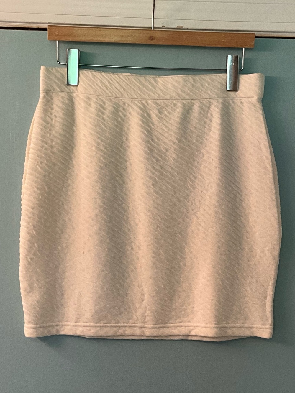 Free People Cream Textured Mini Skirt